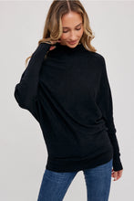 Load image into Gallery viewer, Slouch Neck Ottoman Lightweight Top | Black &amp; Camel