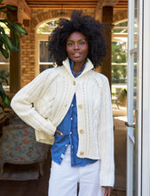 Load image into Gallery viewer, Frank &amp; Eileen Mini Cotswolds Cropped Cable Knit Cardigan | Ivory