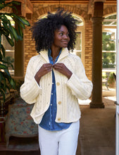 Load image into Gallery viewer, Frank &amp; Eileen Mini Cotswolds Cropped Cable Knit Cardigan | Ivory