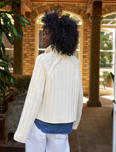 Load image into Gallery viewer, Frank &amp; Eileen Mini Cotswolds Cropped Cable Knit Cardigan | Ivory