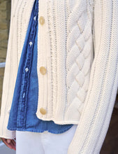 Load image into Gallery viewer, Frank &amp; Eileen Mini Cotswolds Cropped Cable Knit Cardigan | Ivory