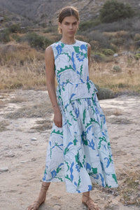 Oliphant Sleeveless Piped Maxi | Orchid Green