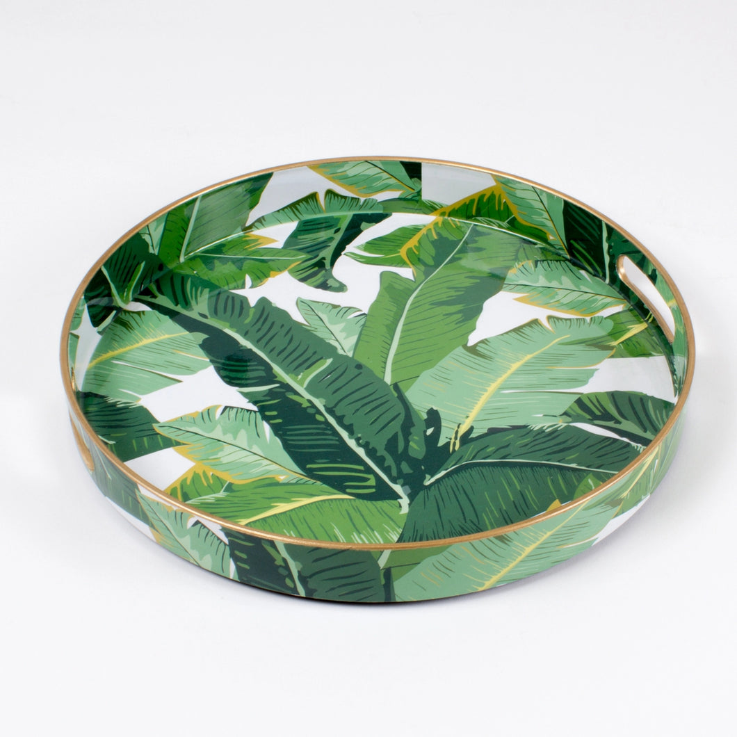 Banana Leaf Round Tray