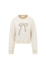 Load image into Gallery viewer, LOVESHACKFANCY Rylan Bow-Embellished Fleece Pullover | Sugar Cookie