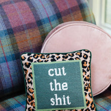 Load image into Gallery viewer, Cut The Shit Needlepoint Pillow