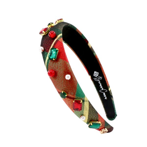 Brianna Cannon Thin Classic Christmas Tartan Headband