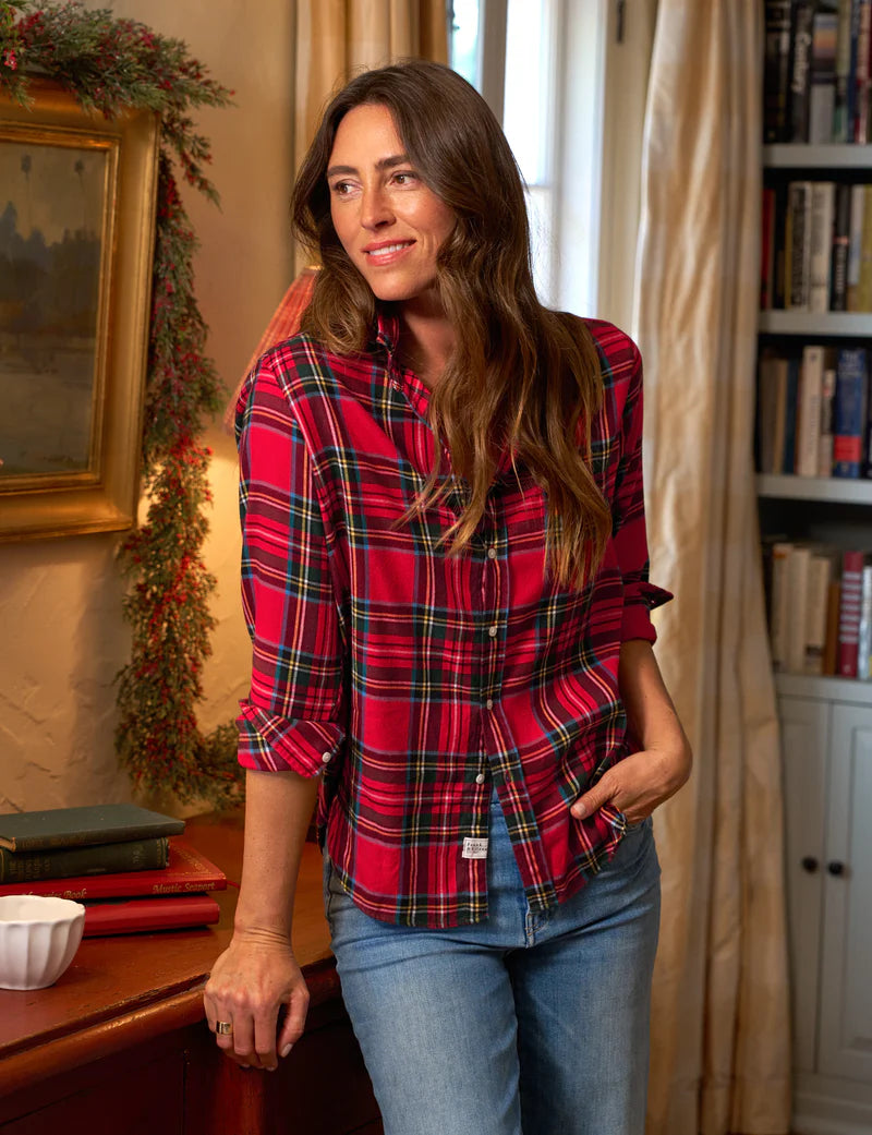 Frank & Eileen Relaxed Button Up | Italian flannel Red and Green Plaid