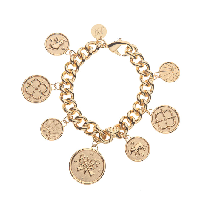 Jane Win LUCKY Lost Treasure Coin Charm Bracelet