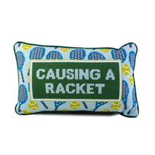 Load image into Gallery viewer, Causing A Racket Tennis Needlepoint Pillow