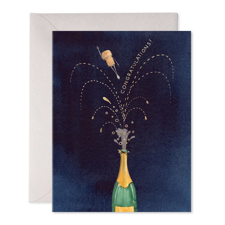 Popping Champagne Congratulations Card