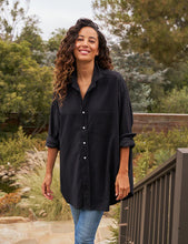 Load image into Gallery viewer, Frank &amp; Eileen | Mackenzie Black Flannel Oversized Top
