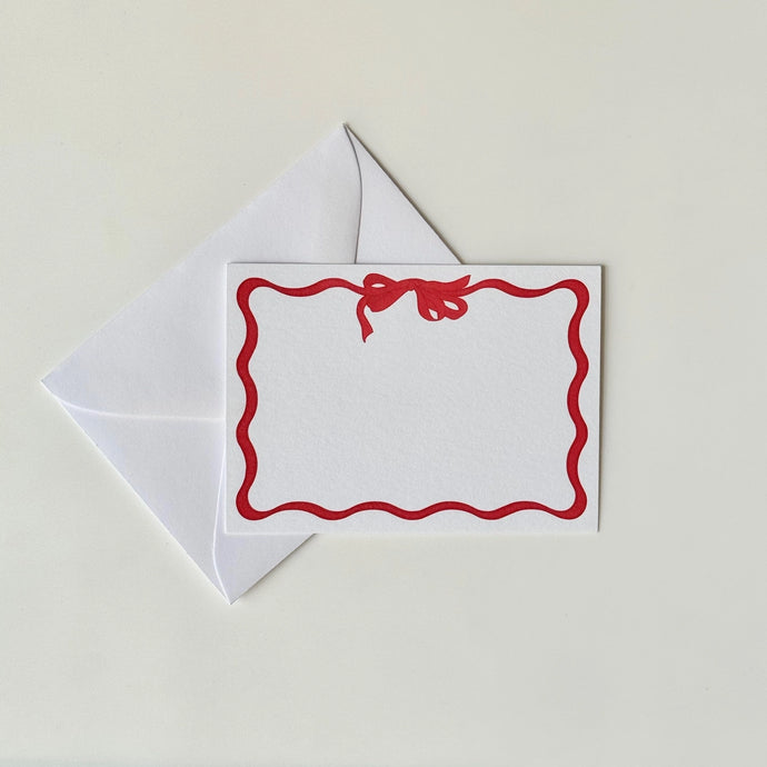 Red Ribbon Gift Enclosure Tags