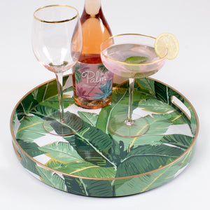 Banana Leaf Round Tray