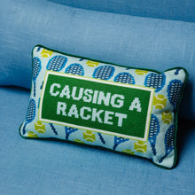 Load image into Gallery viewer, Causing A Racket Tennis Needlepoint Pillow