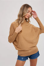 Load image into Gallery viewer, Slouch Neck Ottoman Lightweight Top | Black &amp; Camel