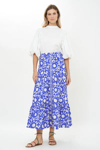 Oliphant Button Front Skirt | Eclipse Blue