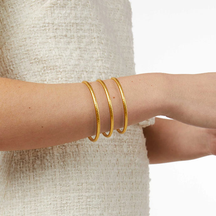 Julie Vos Havana Thin Gold Demi Bangle