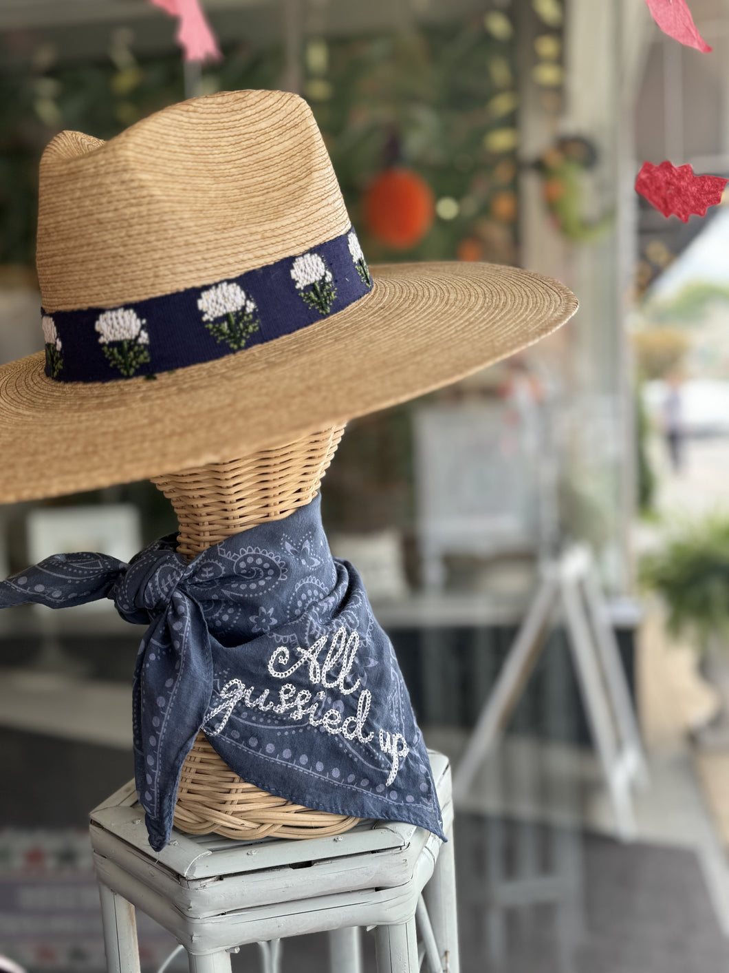 All Gussied Up Embroidered Bandana | Blue