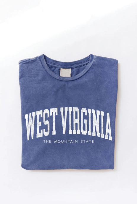 West Virginia Short Sleeve Tee |Washed Blue