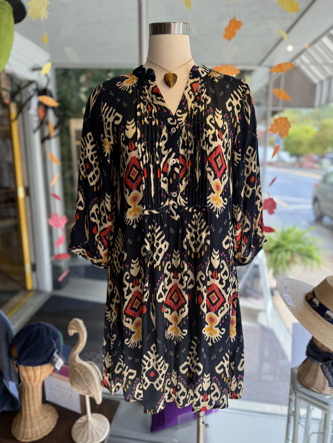 La Plage Maye Ikat Dress | Navy