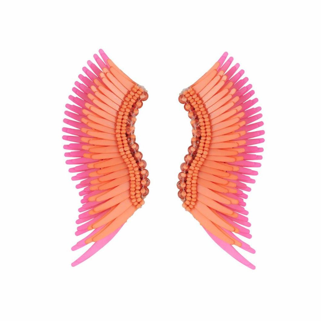 Mignonne Gavigan Midi Madeline Earrings | Peach & Neon Orange