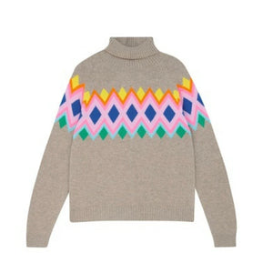 Jumper1234 Bright Fair Isle Cashmere Turtleneck