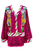 Load image into Gallery viewer, Queen Of Sparkles Hot Pink Peppermint Nutcracker Cardigan