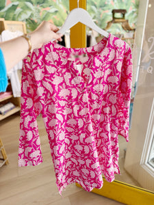 Marsha Fleur Tunic | Hot Pink