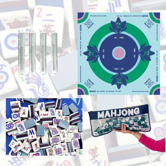 Oh My Mahjong Preppy Soiree Starter Kit | Green & Navy