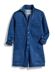 Frank & Eileen Ireland Long Sleeve Playsuit | Italian Dream Denim 1977 Wash