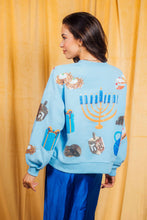 Load image into Gallery viewer, Queen Of Sparkles Hanukkah Sweatshirt | Blue