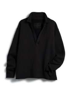 Frank & Eileen Patrick Popover Henley Triple Fleece | Black