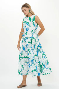 Oliphant Sleeveless Piped Maxi | Orchid Green