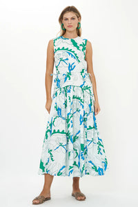 Oliphant Sleeveless Piped Maxi | Orchid Green