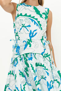 Oliphant Sleeveless Piped Maxi | Orchid Green