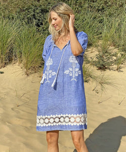 Rose & Rose Siracusa Dress | Blue Chambray