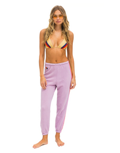 Aviator Nation 5 Stripe Sweatpants | Mauve Green & Pink