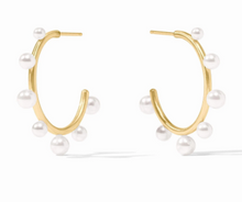 Load image into Gallery viewer, Julie Vos Hydra Stone Hoops | Pearl &amp; Turquoise