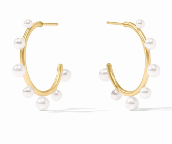 Julie Vos Hydra Stone Hoops | Pearl & Turquoise