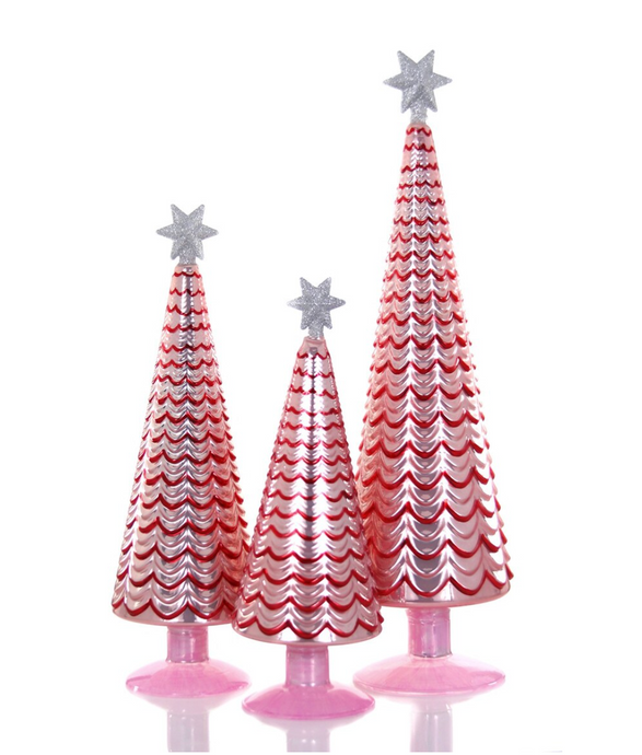 Candy Cane Swag Christmas Trees | Set Of 3