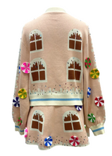 Load image into Gallery viewer, Queen Of Sparkles Gingerbread House Cardigan