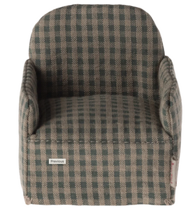 Maileg Chair, Mouse - Green checker