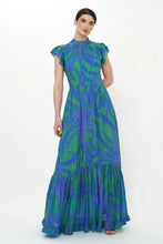 Load image into Gallery viewer, Oliphant Mock Neck Flutter Maxi | Thistle Green