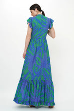 Load image into Gallery viewer, Oliphant Mock Neck Flutter Maxi | Thistle Green