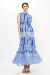 Oliphant Smocked Maxi | Ziggy Blue