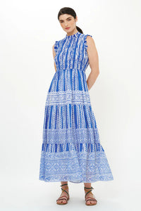 Oliphant Smocked Maxi | Ziggy Blue