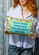 Load image into Gallery viewer, Mahjong Forever Housework Never Needlepoint Pillow