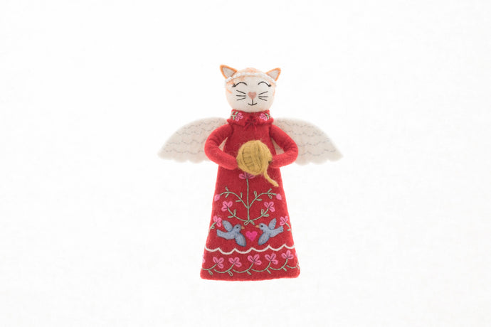 Cat Angel Christmas Tree Topper OR Mantle Decor