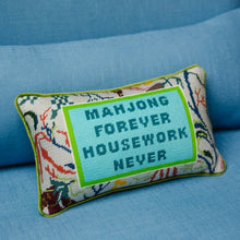 Load image into Gallery viewer, Mahjong Forever Housework Never Needlepoint Pillow