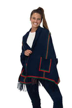 Load image into Gallery viewer, Sleeved Wrap | Navy, Red, &amp; Green